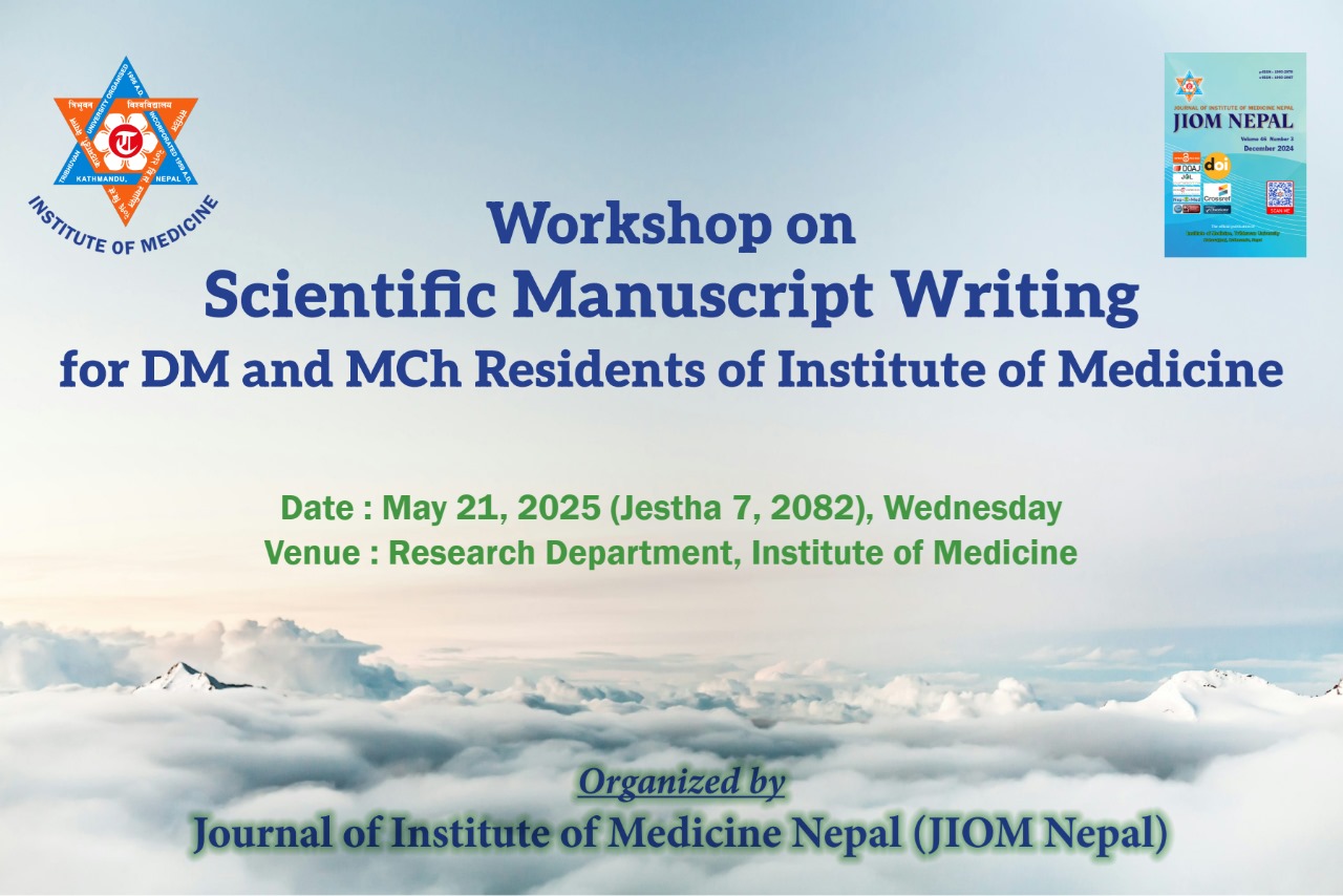 Manuscript Writing Workshop for DM/MCh residents of IOM